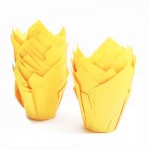 Capsulas para Muffins con forma de tulipa, color amarillo