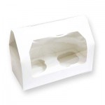 Caja para 2 Cupcakes, fabricada en cartón de color blanco para reposteria creativa