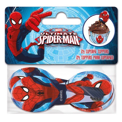 Set Toppers Cupcakes con motivos de Spiderman en reposteria creativa