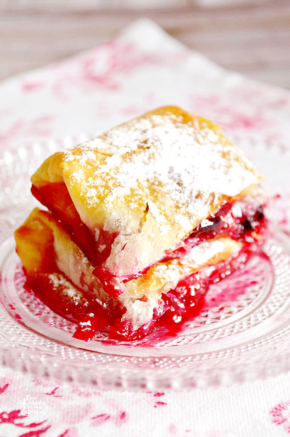 Receta Bocaditos Masa Filo y Frutos Rojos - Club Exclusivo El Escondite de Lola